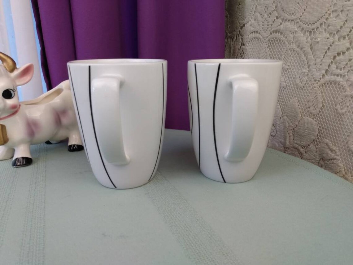 Corelle Simple Lines Coordinates Coffee Mugs Cups Porcelain Etsy
