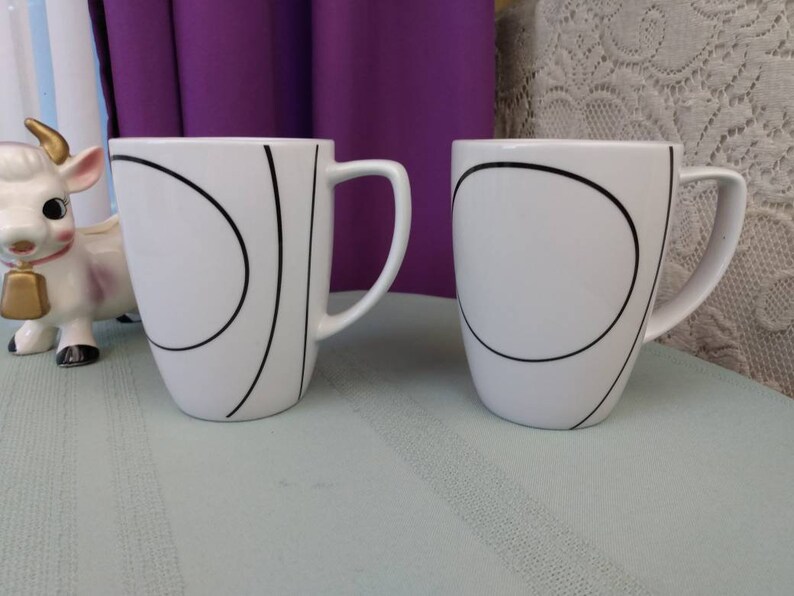 Corelle Simple Lines Coordinates Coffee Mugs Cups Porcelain Etsy
