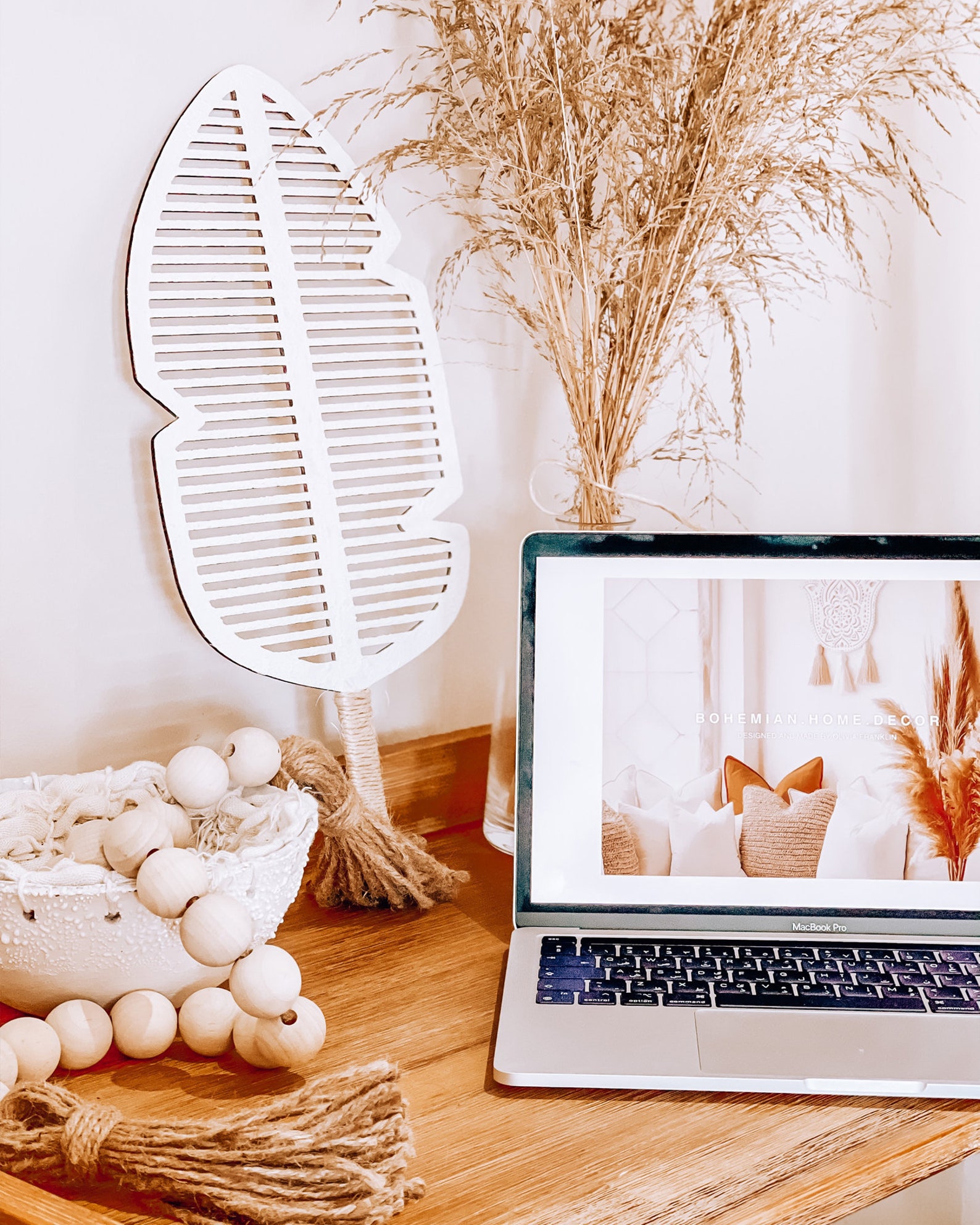 Wooden Banana Palm Leaf Wall Hanging bohemian Home Etsy