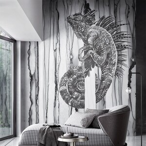 Iguana - Customized Unique Wallpaper, Removable, Washable and Reusable