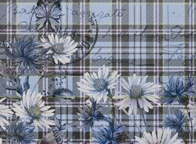 Summertime Vintage Mural Safety/&Eco Textured Vinyl Wallpaper on non-woven base Removable Blue Flowers Washable Bloom Wallpaper