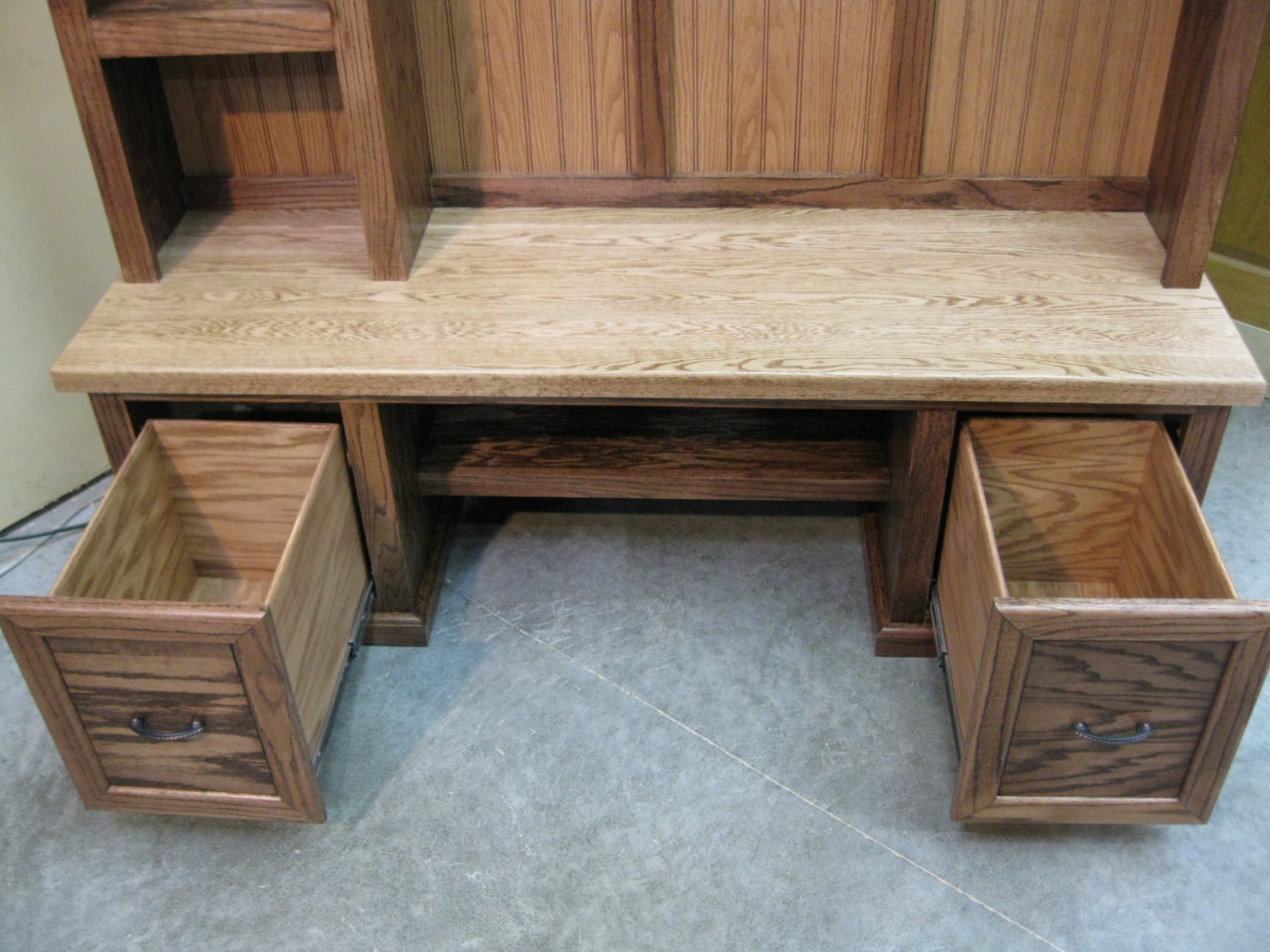 60 Solid Oak Hall Tree Two Tone Stain Etsy