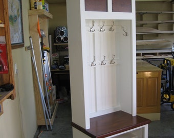 29" Wide Entryway Furniture, Mudroom Cabinet, Hall Tree with Bench, Coat & Hat Rack.