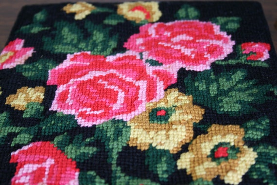Laurel Embroidered Footstool