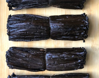10 Tahitian Vanilla Beans Grade B, Whole Beans for Baking and Extract (5 Inch)