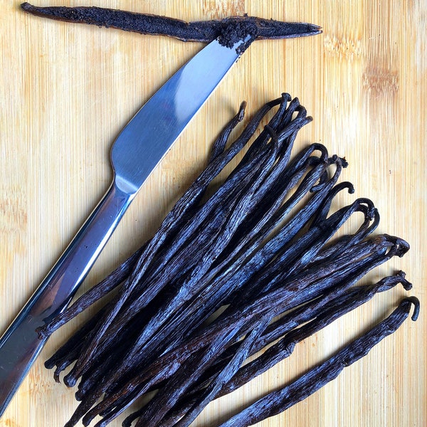 Tahitian Grade A Gourmet Vanilla Beans Great for Vanilla Extract & Baking (13-15cm)