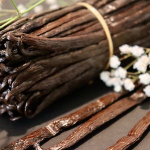 Madagascar Organic Bourbon Vanilla Beans Great for Extraction, Baking & Desserts, Flans, Pudding, Candles, Soaps, Vanilla Sugar