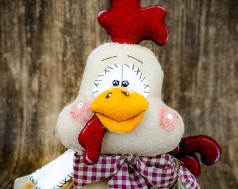 Primitive Chicken - Chicken Nugget - Chicken Decor - Primitive Decor -  Wreath Decor - Table Top Decor - Plushie Decor - Farmhouse Chicken
