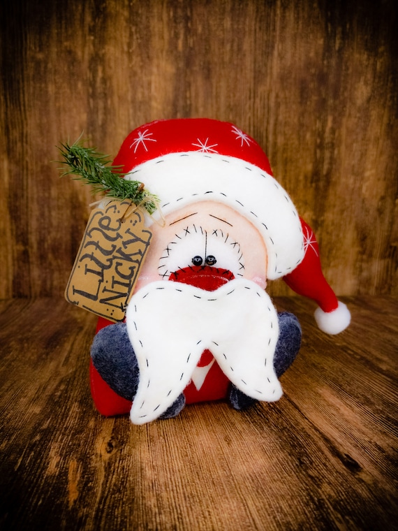 Primitive Santa - Santa Clause - Merry Christmas - Christmas Decor - Happy Holiday - Primitive Decor - Saint Nick - Centerpiece Attachment