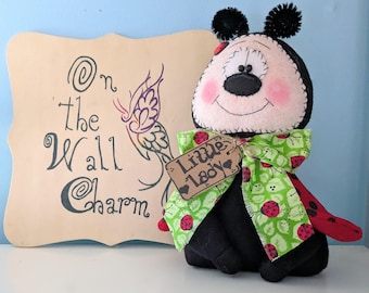 Lady Bug - Little Lady - Primitive Lady Bug - Primitive Decor - Wreath Attachment - Centerpiece Decor - Table Top Decor - Small Decor
