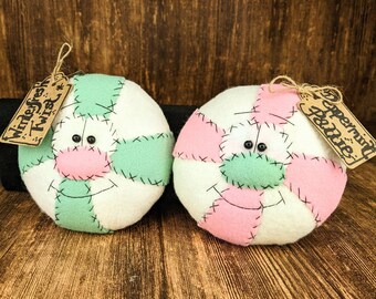 Pastel Candy Decor - Pastel Christmas - Christmas Candy - Primitive Ornament - Peppermint - Faux Candy - Wreath Attachment - Holiday Decor