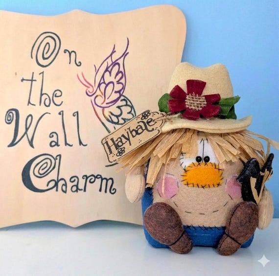 Scarecrow Decor - Fall Shelf Sitter - Primitive Fall Decor - Fall Decor - Fall Scarecrow - Cute Holiday Gift Idea