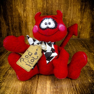 Red Hot Devil - Halloween Devil - Decorative Doll - Collectible - Table Top Decor - Tiered Tray - Wreath Decor - Centerpiece Decor
