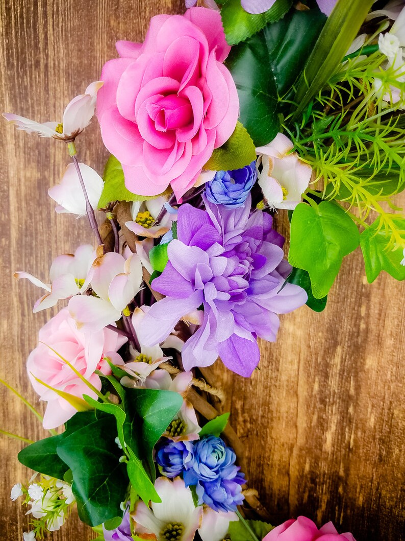 Spring Floral Wreath Spring Grapevine Grapevine Decor Door Decor Floral Grapevine Spring Wreath- Floral Wreath Spring Front Door