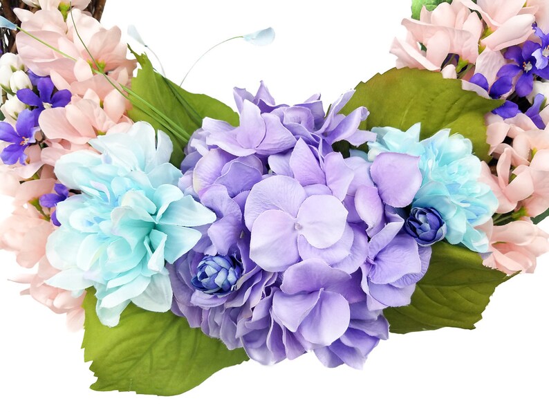 Spring Floral Wreath Porch Decor Spring Grapevine Wreath Spring Wreath -Hydrangea Wreath Wisteria Wreath Floral Grapevine