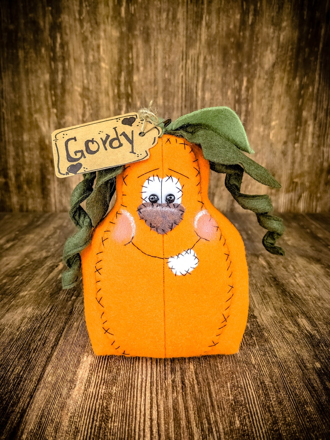 Gordy Pumpkin Gourd Halloween Pumpkin Decorative Doll Collectible Table