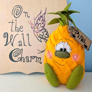 Pina the Primitive Pineapple - Tropical Pineapple - Vacation Gifts - Tiered Tray Decor - Collectible Plushie - Gift Idea - Gift for Her