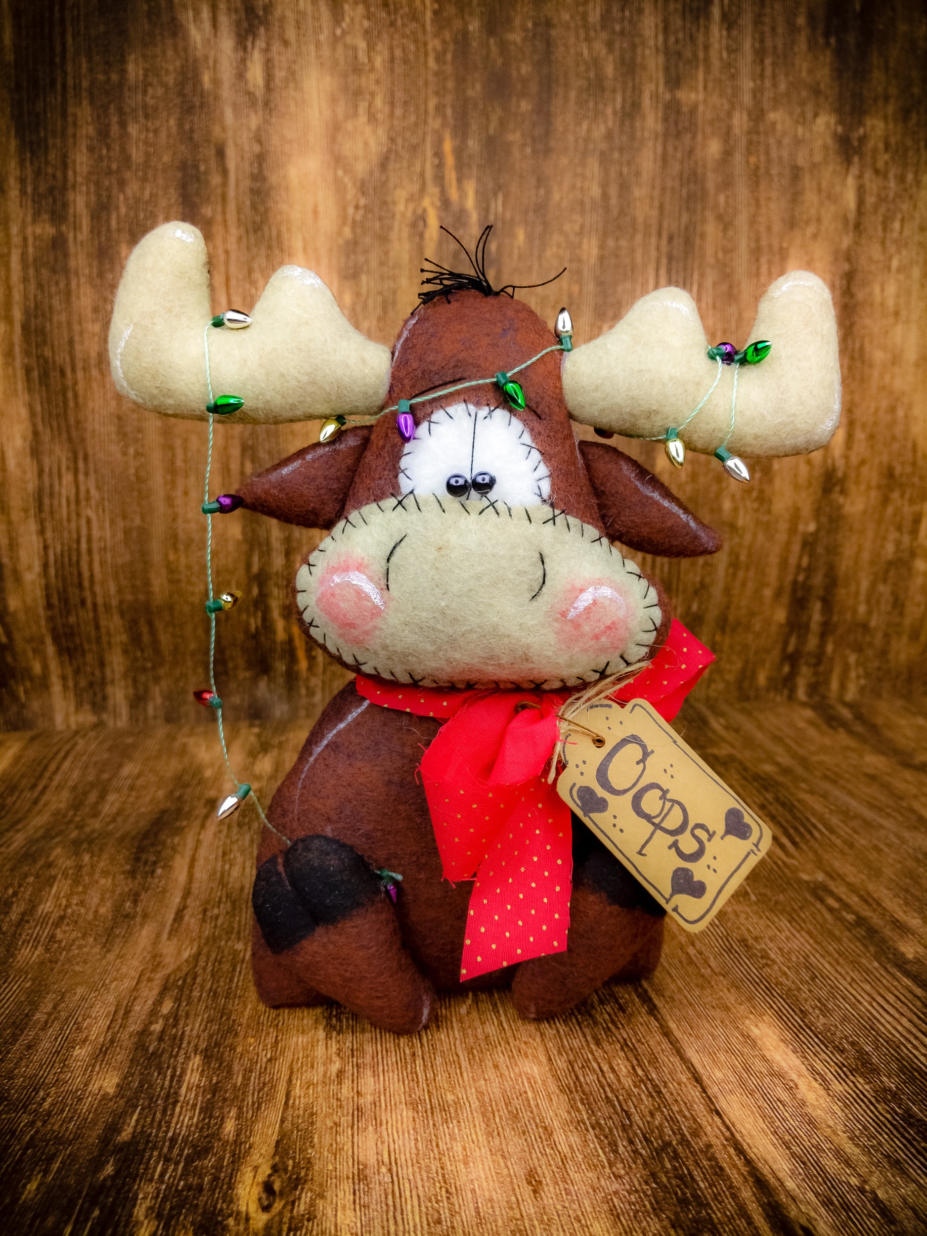 Christmas Moose - Primitive Moose - Christmas Moose Decor