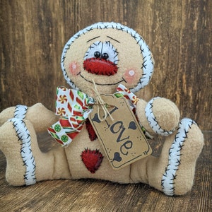 Gingerbread Man - Holiday Gift - Shelf Sitter - Gingie - Christmas Decor - Primitive Gingerbread Man - Table Top Decor - Tiered Tray Decor
