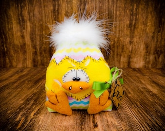 Primitive Easter - Primitive Chick - Easter Chick - Wreath Decor - Wreath Attachment - Table Top Decor - Yellow Decor - Primitive Decor