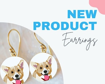 CUSTOM Earrings of Your Pet, Pet Art from Photo, Pet Jewelry, Handmade Pet Art, Wear Your Pet, Pet Loss Gift, Pet Memory Gift, Earrings