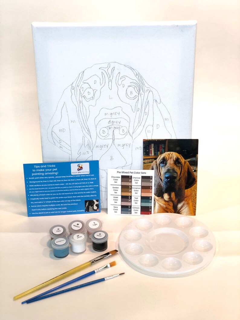 Multiple Pets on 1 CanvasPaint Your Pet Paint by Number Kit Etsy