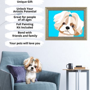 Paint By Number Kit, Paint Your Pet on Canvas, Dog Lovers, Cat Lovers, Unique Gifts, Mother's Day, Pet Portrait, Personalized Gift image 5