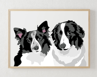 Pet Portraits for Dog Moms and Dog Dads, Custom Pet Portrait, Dog Memory, Gift, Handmade Pet Painting, Mothers Day Gift, Painting from Photo