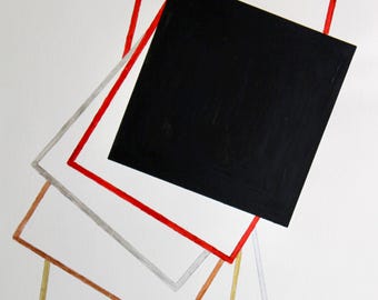 Elusive Negative Space Dimensional Boxes Original Painting