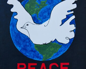 Peace Dove on Earth Original Painting 10x10