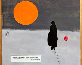 Walking Simplicity Collage Original Minimalist Painting