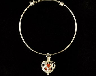 Golden Gate Bridge Steel Heart Locket Bangle - San Francisco Gift