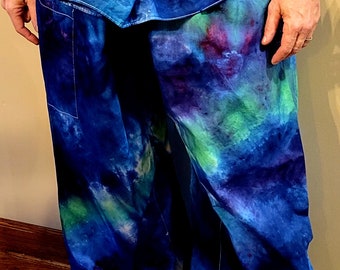 Unisex Thai Fisherman Wrap Pants.  Hand Tie dyed. (#17)