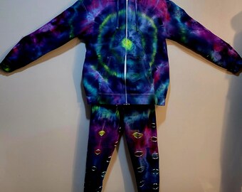 XL Custom dyed zip hoodie and jogger set(#33)