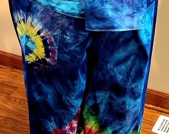 Unisex Thai Fisherman Wrap Pants.  Hand Tie dyed. (#18)