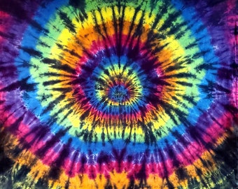 100% Cotton Hand dyed Tie dye tapestry.  58x58 inches.  (#162)