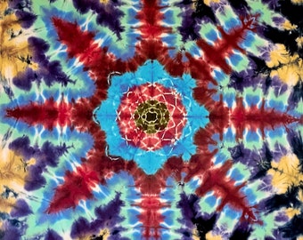 Hand dyed Mandala tapestry(#98)