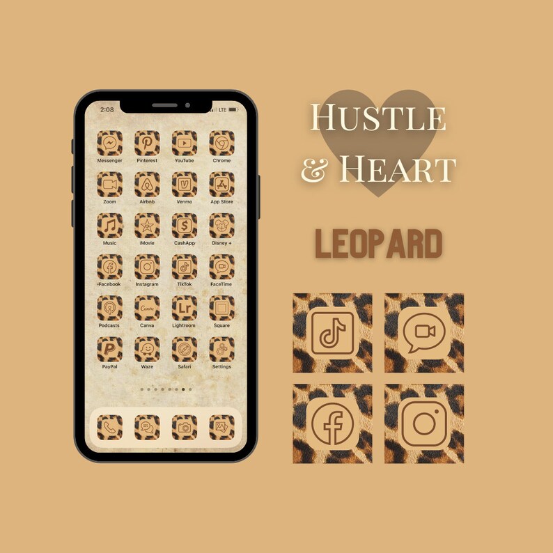 IPhone IOS 14 App Icons Leopard 70 Pack | Etsy