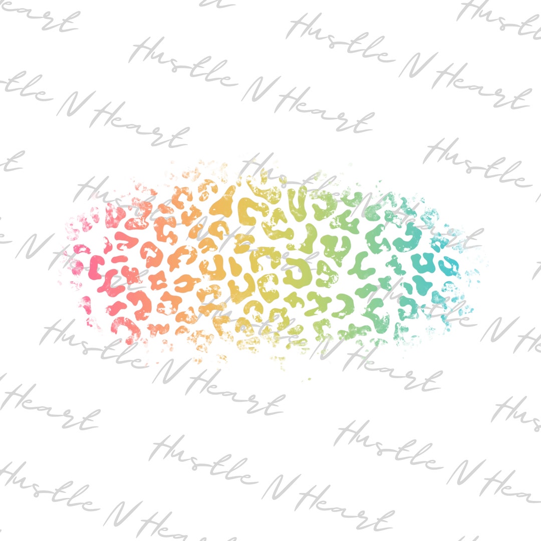 Rainbow Leopard Print Background PNG Digital Download, Print & Cut
