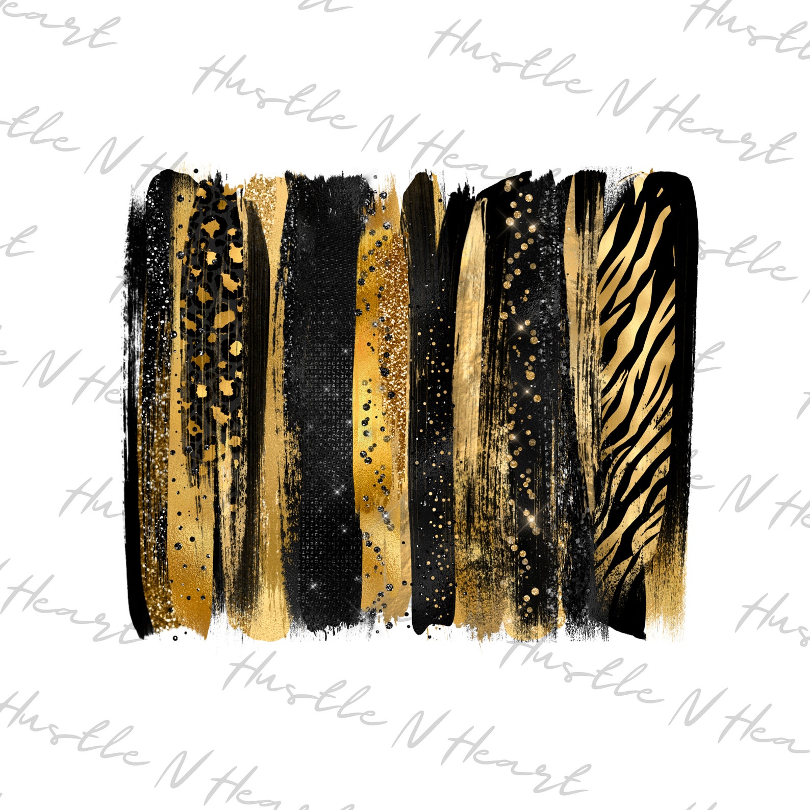 Black And Gold Brush Stroke Background PNG Digital Download | Etsy