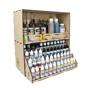 Modular Paint Station System - Stackable Section with Tool & Paint Drawers – MDF Wargame Painting