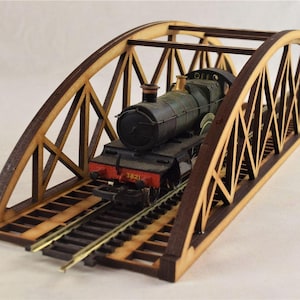 OO Gauge Single Track Bowstring Bridge 400mm – Model Railway MDF Scenery
