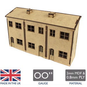WWS Scratch Aid Buildings - 1 x Fachada Casa Triple Bajo Relieve - Escala Modelismo