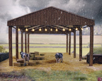 WWS OO Spoor open zijschuur - modelspoorboerderij
