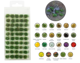 Static Grass Tufts 6mm x 100 – Choose Colour – Model Railway Wargame Scenery