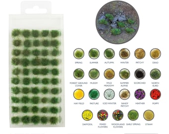 2mm Static Grass Tufts x 100 – Choose Colour – Model Railway Wargame Scenery