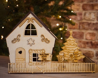 DIY-kerstkoekhuispakket: mdf-decoratie voor de feestdagen