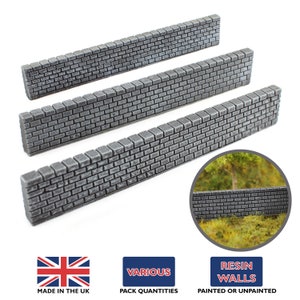 WWG Brick Built Wall (Pre-Painted/Unpainted, Choose Quantity) – 20mm - 28mm Wargaming Tabletop Terrain Scenery Landscape Model Miniatures