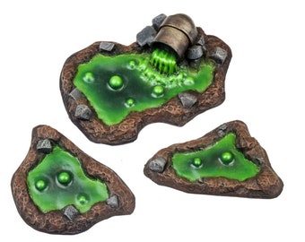WWG Industry of War 3 x Toxic Waste Cess Pits Unpainted – 28mm Wargaming Terrain Model Diorama
