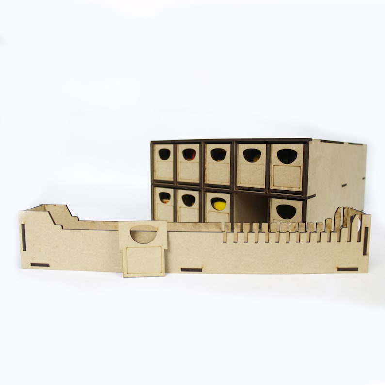 Train Shape Storage Box The Loco Storage Box | 10 Drawers | Model Railway MDF Locomotive Case ...